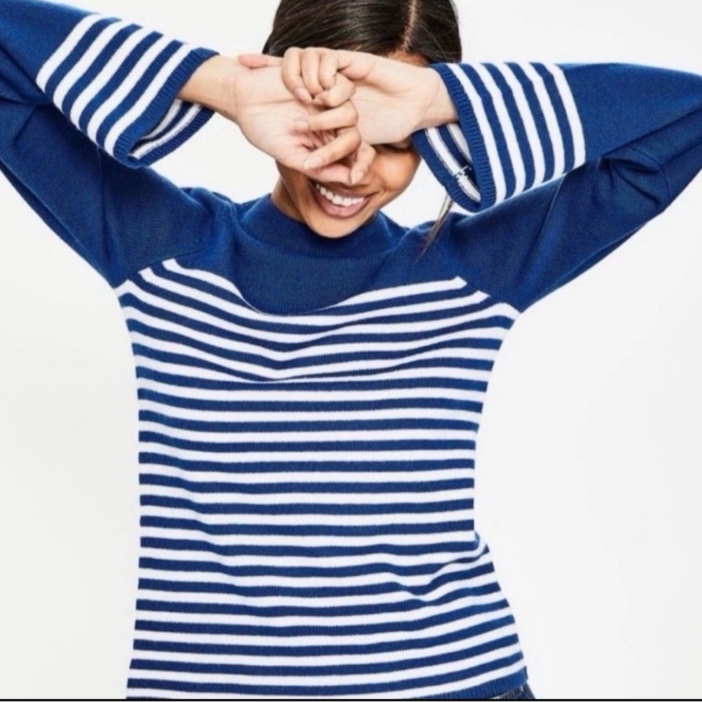 Boden 100% Wool Mock Neck Sweater size XS Pullover Knit Top Women